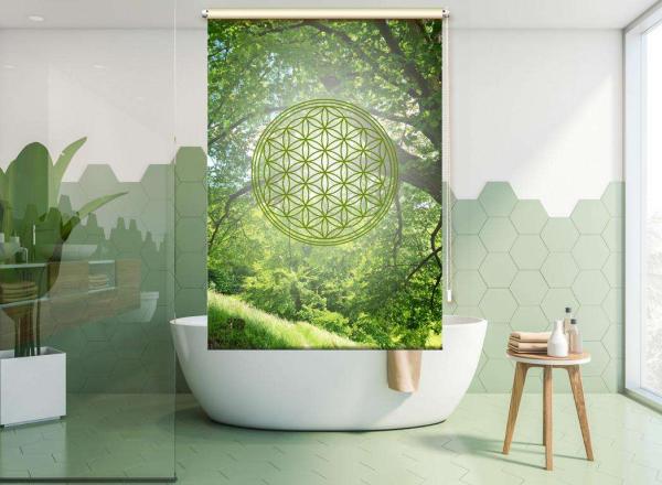 Extartiqe Duschrollo - Blume des Lebens green dream